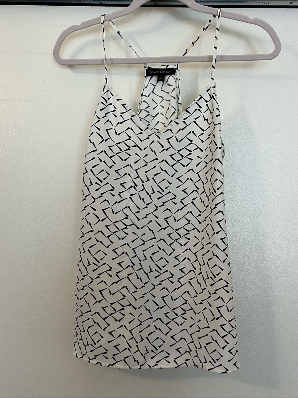 Banana Republic Black & White Printed Top